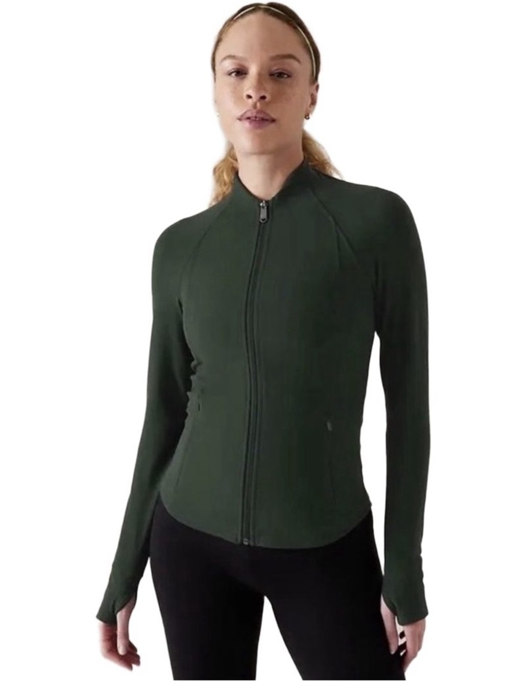 NEW Athleta Salutation Jacket, Dark Green 657490, Size Small